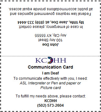 Image depiciting sample of a communication card.